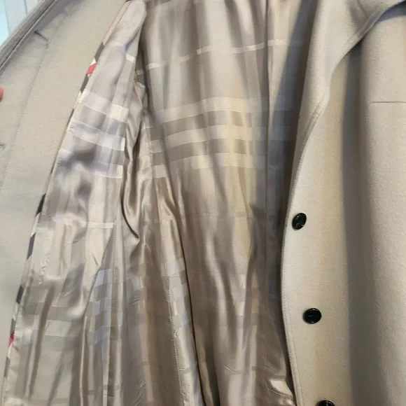 Burberry London Women’s Wool Cashmere Long Belted Coat Beige Camel size 12-14 - Picture 6 of 16